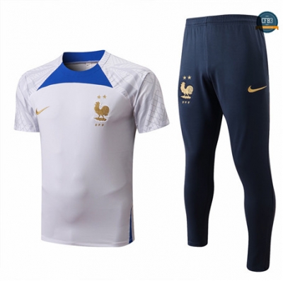 Cfb3 Camiseta Francia + Pantalones Equipación Blanco/Azul Profundo 2022/2023 C509