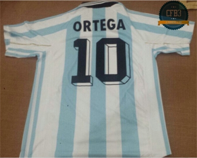 Camiseta 1998 Argentina 1ª Equipación (10 Ortega)