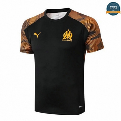 Cfb3 D188 Camiseta Marsella Pre-Match Amarillo/Negro 2019/2020 Cuello redondo
