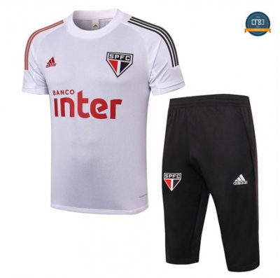 Cfb3 Camisetas Entrenamiento Sao Paulo + Pantalones 3/4 Blanco 2020/2021