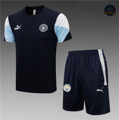 Cfb3 Camisetas Entrenamiento Manchester City + Pantalones Equipación Azul marino 2021/2022