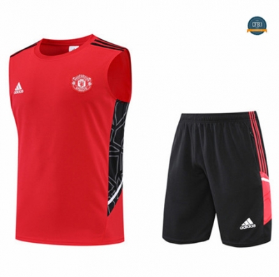 Cfb3 Camiseta Manchester United Chaleco Pantalones Equipación Rojo/Negro 2022/2023 C567