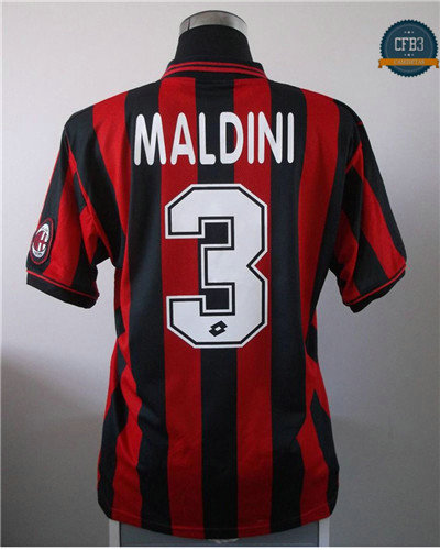 Camiseta 1996-97 AC Milan 1ª Equipación (3 Paolo Maldini)