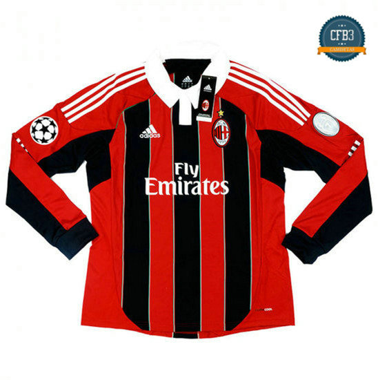 Camiseta 2012-13 AC Milan Manga Larga 1ª Equipación