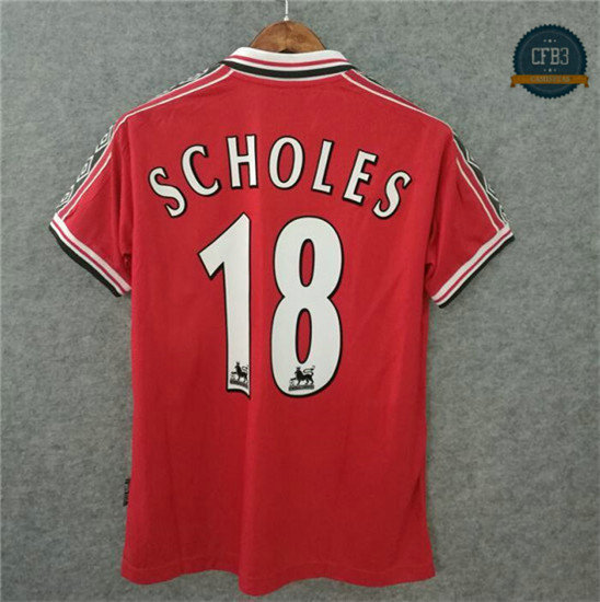 Camiseta 1998-99 Manchester united 1ª Equipación (18 Scholes)