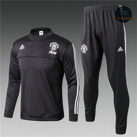 Chándal Manchester United Gris Oscuro 2017 Cuello redondo