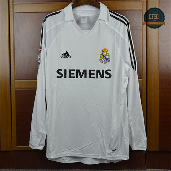 Camiseta 2005-06 Real Madrid Manga Larga 1ª Equipación