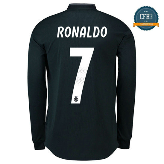 Camiseta Real Madrid 7 Ronaldo 2ª Equipación Manga Larga 2018