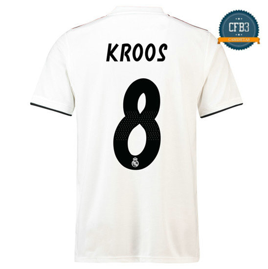 Camiseta Real Madrid 8 Kroos 1ª Equipación 2018