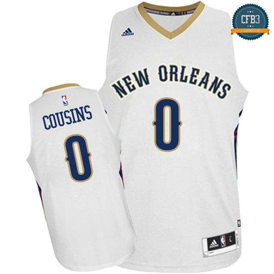 cfb3 camisetas DeMarcus Cousins, New Orleans Hornets [Blanco]