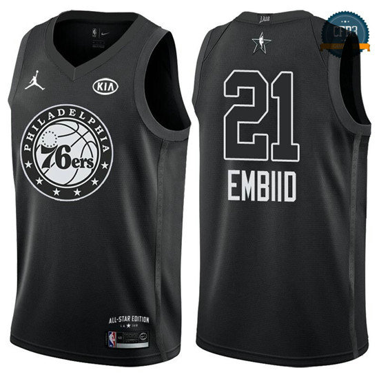 cfb3 camisetas Joel Embiid - 2018 All-Star Negro