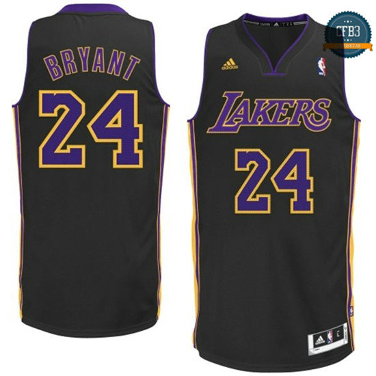 cfb3 camisetas Kobe Bryant, Los Angeles Lakers [Negra]