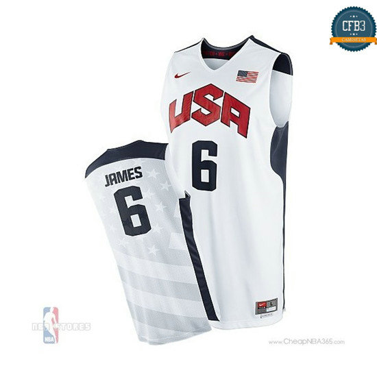 cfb3 camisetas LeBron James, Selección USA 2012 [Blancoo]