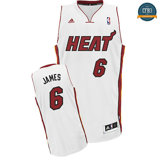 cfb3 camisetas Lebron James Miami Heat [Blanco]