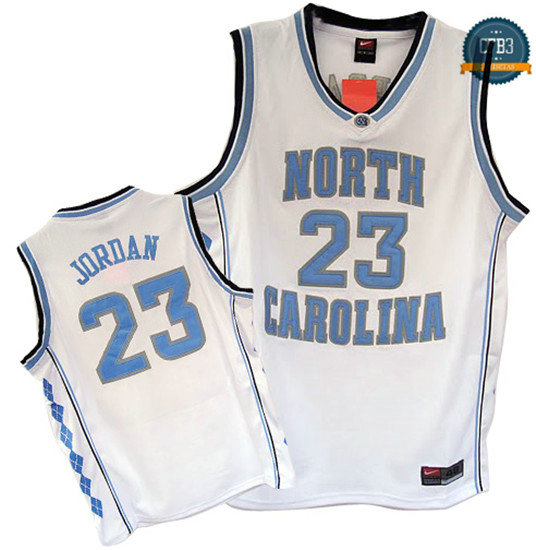 cfb3 camisetas Michael Jordan, North Carolina [Blanco]