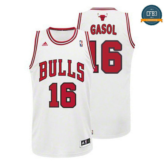 cfb3 camisetas Pau Gasol, Chicago Bulls - Blanco