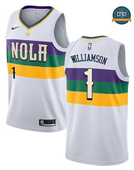 cfb3 camisetas Zion Williamson, New Orleans Pelicans 2018/19 - City Edition