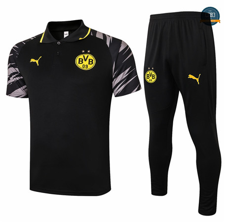 Cfb3 Camiseta Entrenamiento Borussia Dortmund POLO + Pantalones Negro 2020/2021