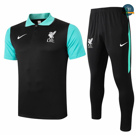 Cfb3 Camiseta Entrenamiento Liverpool POLO + Pantalones Negro/Verde 2020/2021