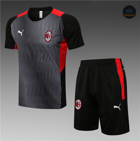 Cfb3 Camisetas Entrenamiento AC Milan + Pantalones Equipación Negro 2021/2022