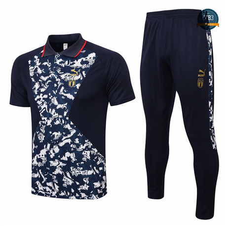 Cfb3 Camisetas Entrenamiento Italia Polo + Pantalones Equipación Azul marino 2021/2022