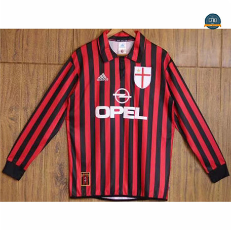 Cfb3 Camiseta Retro 1999-20 AC Milan Equipación centenario Manga larga