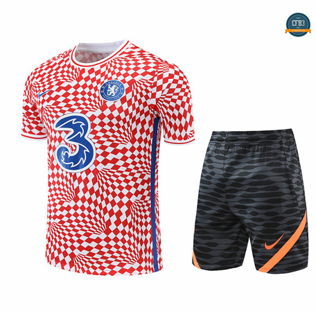 Cfb3 Camiseta Chelsea + Pantalones Equipación Rojo/Blanco 2022/2023 C535