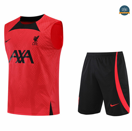 Cfb3 Camiseta Liverpool Chaleco Pantalones Equipación Rojo/Negro 2022/2023 C551