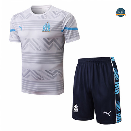 Cfb3 Camiseta Marsella + Pantalones Equipación Blanco/Azul Profundo 2022/2023 C450