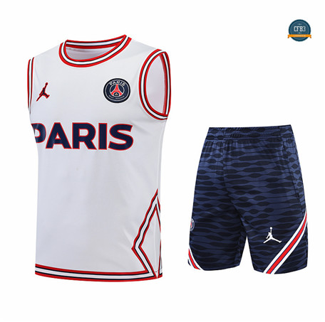 Cfb3 Camiseta Paris Paris Saint Germain Chaleco Pantalones Equipación Blanco/Azul Profundo 2022/2023 C461