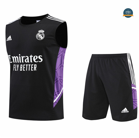 Cfb3 Camiseta Real Madrid Chaleco Pantalones Equipación Negro 2022/2023 C435