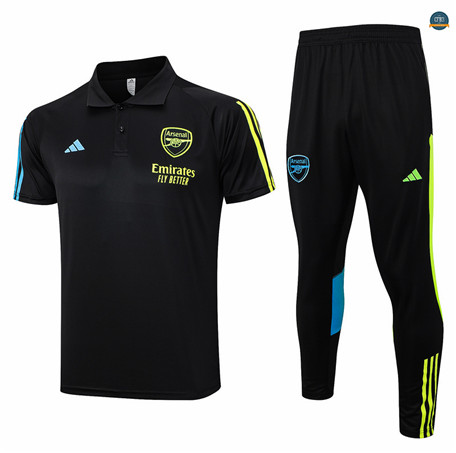 Outlet Cfb3 Camiseta Entrenamiento Arsenal Polo + Pantalones Equipación Negro 2023/2024