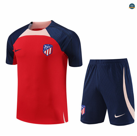Outlet Cfb3 Camiseta Entrenamiento Atletico Madrid + Pantalones Cortos Equipación Rojo 2023/2024