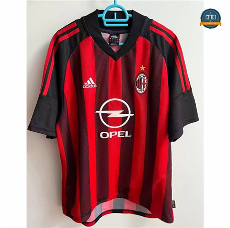 Cfb3 Camiseta Retro 2002-03 AC Milan 1ª Equipación