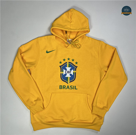 Diseñar Cfb3 Camiseta Sudadera con Capucha Brasil Equipación Amarillo 2023/2024