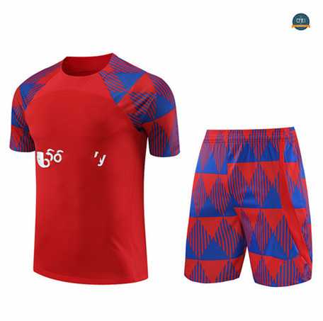 Comprar Cfb3 Camiseta Entrenamiento Barcelona + Pantalones Cortos Equipación Rojo 2023/2024 baratas
