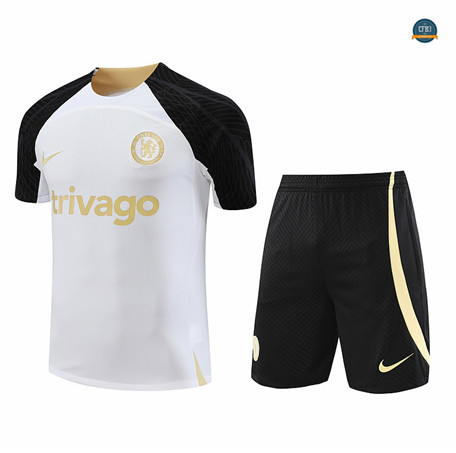 Outlet Cfb3 Camiseta Entrenamiento Chelsea + Pantalones Cortos Equipación Blanco 2023/2024 tienda