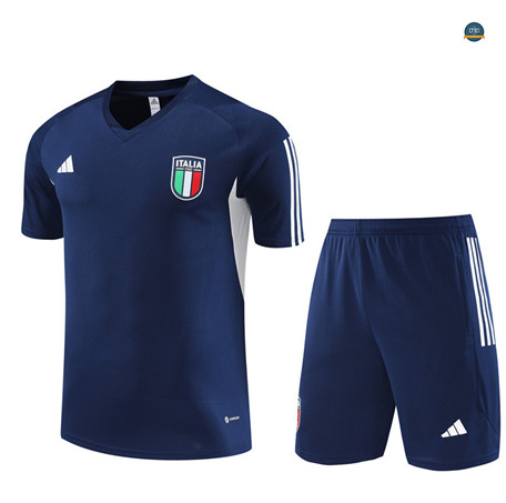 Outlet Cfb3 Camiseta Entrenamiento Italia + Pantalones Cortos Equipación Azul 2023/2024 tienda