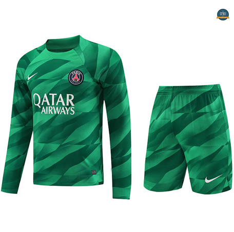Nuevas Cfb3 Camiseta Entrenamiento Paris Saint Germain Manche Longue + Pantalones Cortos Equipación Verde 2023/2024 replicas