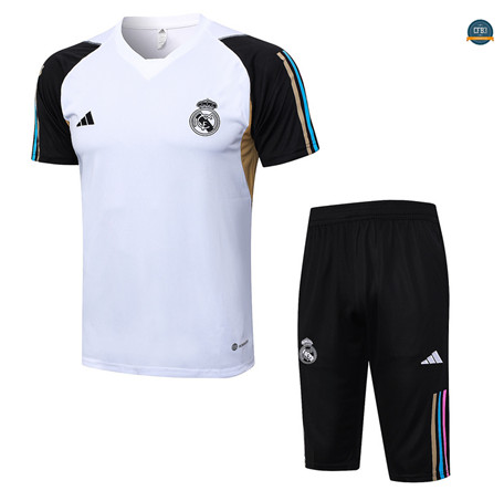 Venta Cfb3 Camiseta Entrenamiento Real Madrid + Pantalones Cortos Equipación Blanco 2023/2024 online