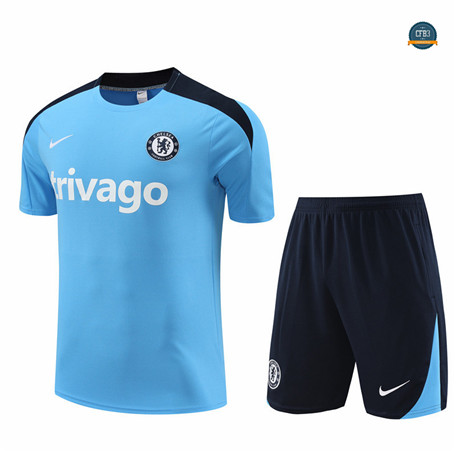 Cfb3 Camiseta Entrenamiento Chelsea + Pantalón Corto Equipación azul claro 2024/2025