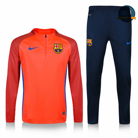 Cfb3 Camisetas D031 Chandal Barcelona Naranja/Azul Oscuro 2019/2020 Cremallera Mitad