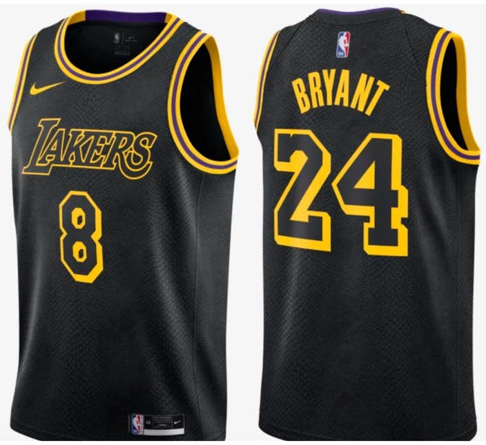 Cfb3 Camiseta Kobe Bryant, Los Angeles Lakers #8-24 Negro