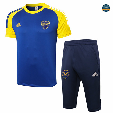 Cfb3 Camiseta Entrenamiento Boca Juniors + Pantalones 3/4 Azul Profundo/Amarillo 2020/2021