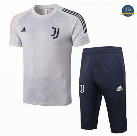 Cfb3 Camisetas Entrenamiento Juventus + Pantalones 3/4 Gris 2020/2021