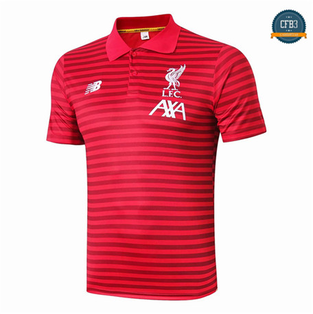 Camiseta Entrenamiento Q80 Liverpool Equipación POLO Rojo bande Negro 2019/2020
