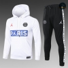 Chandal Niños sudaderas de futbol PARIS PSG Jordan Blanco LOGO 2020/2021