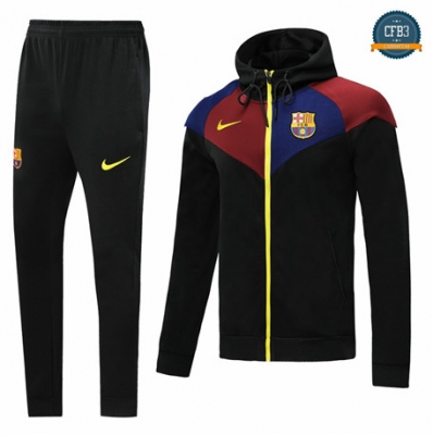 Cfb3 Camisetas B016 - Chaqueta Chandal Barcelona Negro/Rojo/Azul Sombrero 2019/2020