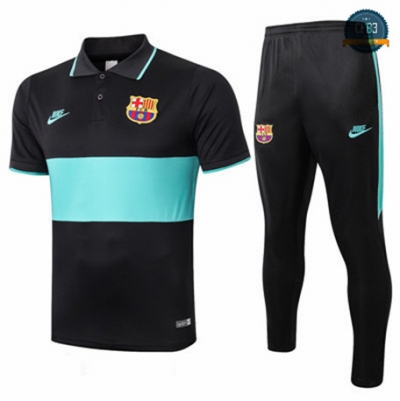 Cfb3 Camisetas B101 - Entrenamiento Barcelona Polo + Pantalones Negro/Azul 2019/2020