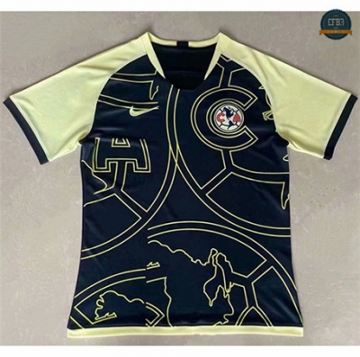 Cfb3 Camiseta CF America Pre-Match Entrenamiento Amarillo/Negro 2021/2022